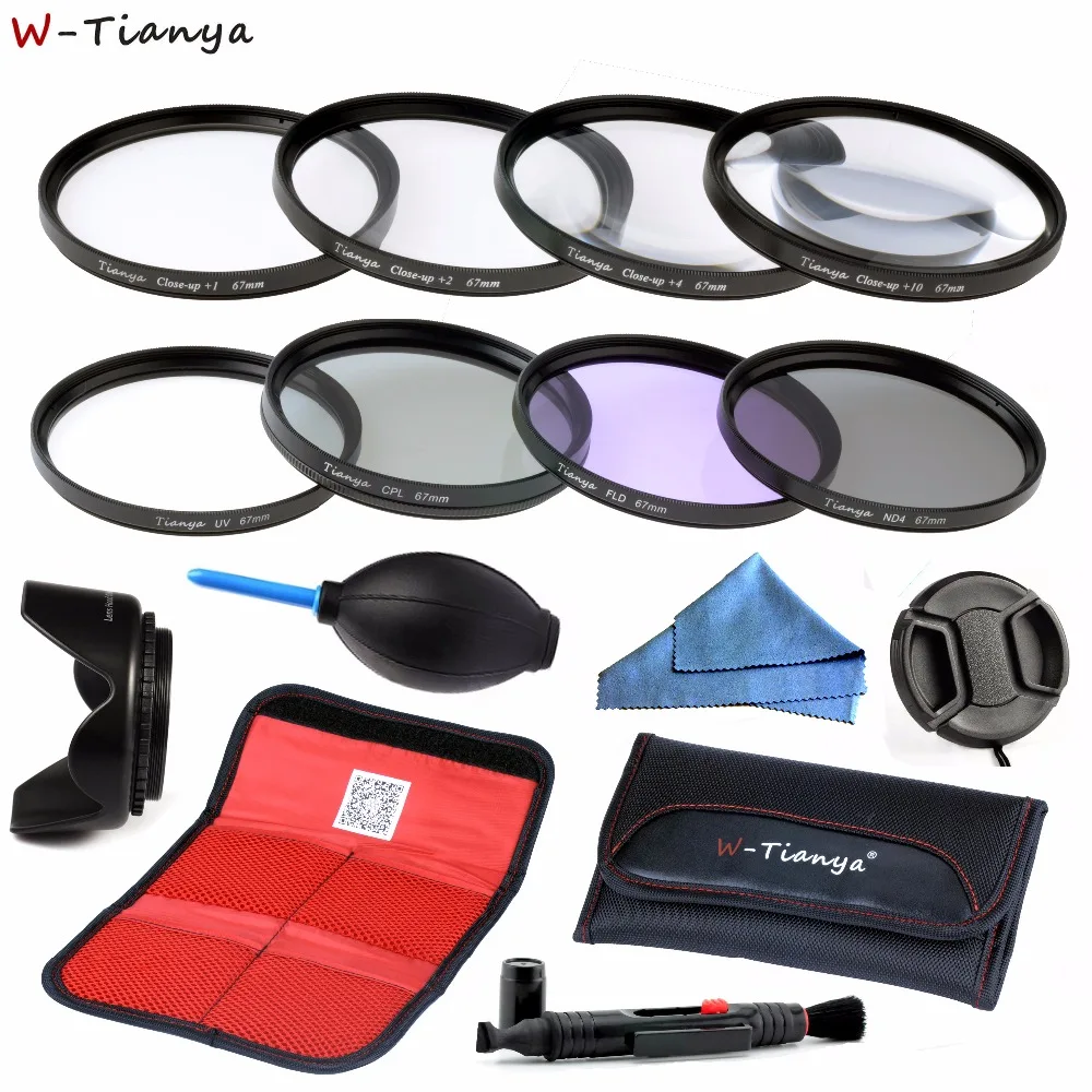 Фильтр WTIANYA 52 55 58 мм 62 67 72 77 UV + CPL FLD ND4 фильтры закрытого типа 1 2 4 10 фильтр для