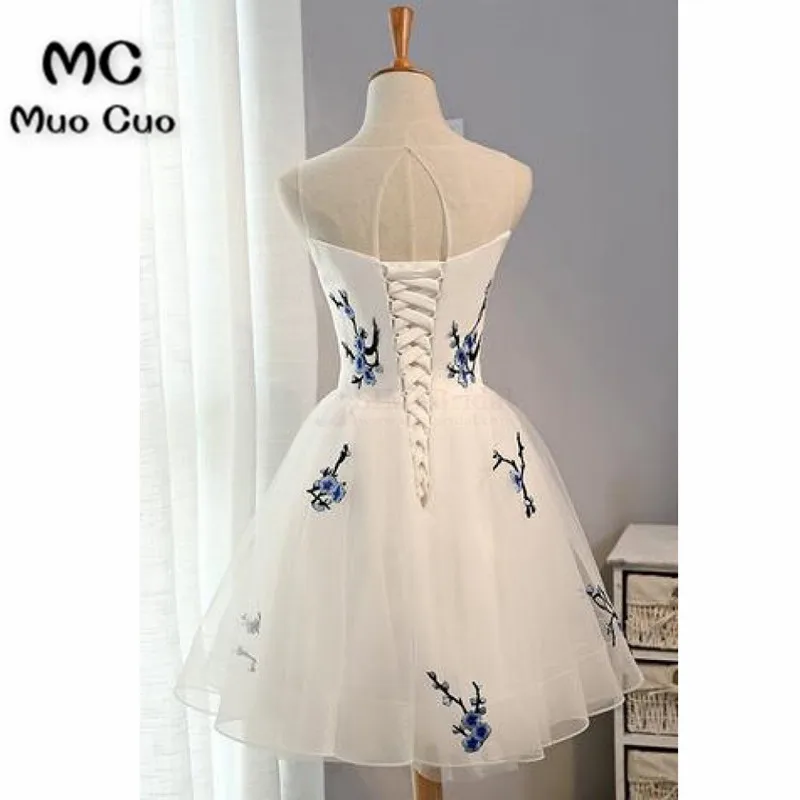 White Embroidery Graduation Dresses Prom Dresses 4