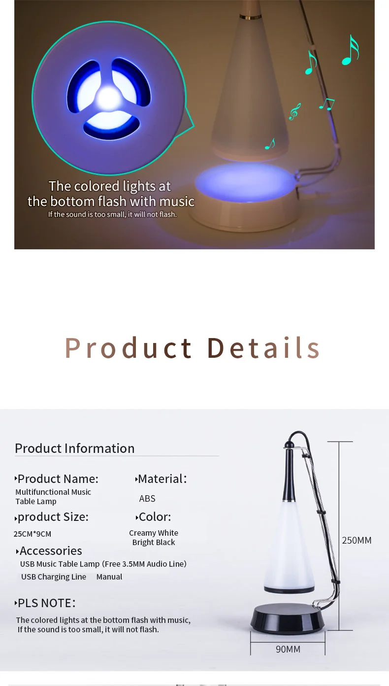 Onefire NEW Bluetooth Speaker Table Lamp,Control Music Audio Speaker Warm Color Smart LED Night Lamp for home