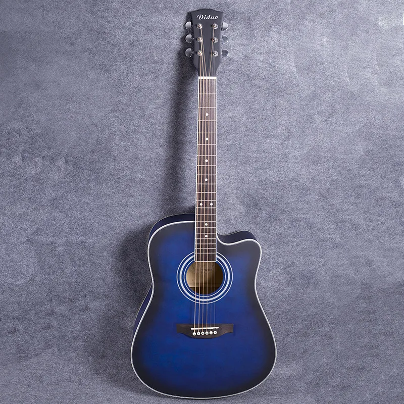 

41-36 NEW 41 inch matte paint blue color Acoustic Guitar Rosewood Fingerboard guitarra with tuner strings