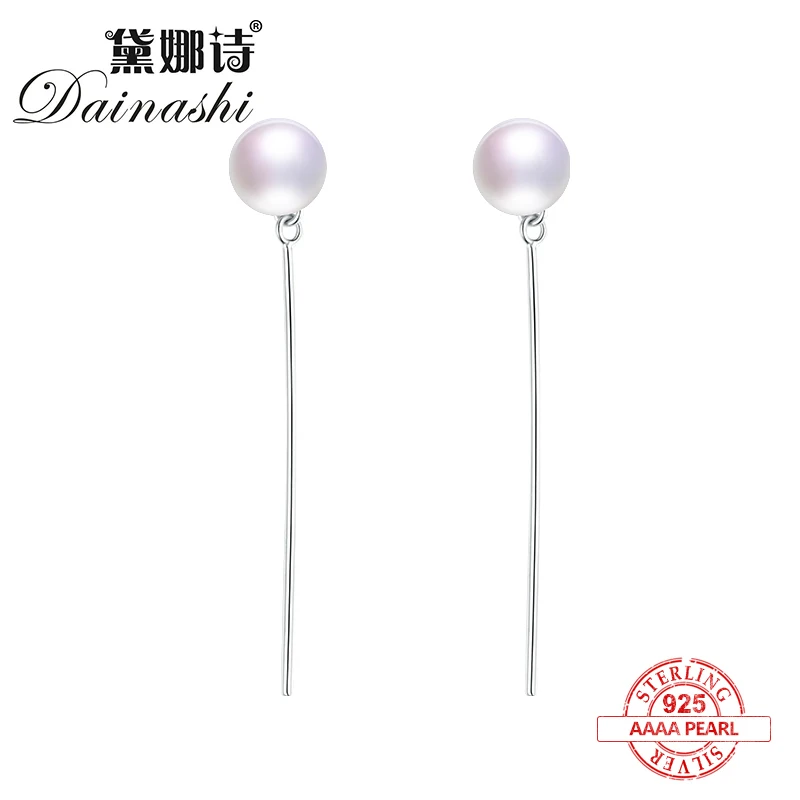 

Dainashi 2019 wholesale brand jewelry simple generous and fashionable solid silver women natural pearl earrings for girlfriends