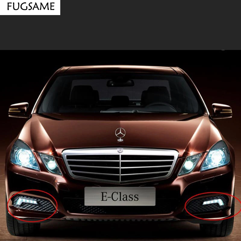 

FUGSAME 12W high power L Shape Daytime Running Light 2 x 6 LED Daylight Head Lamp Car Fog Light for Mercedes Ben z AUDI