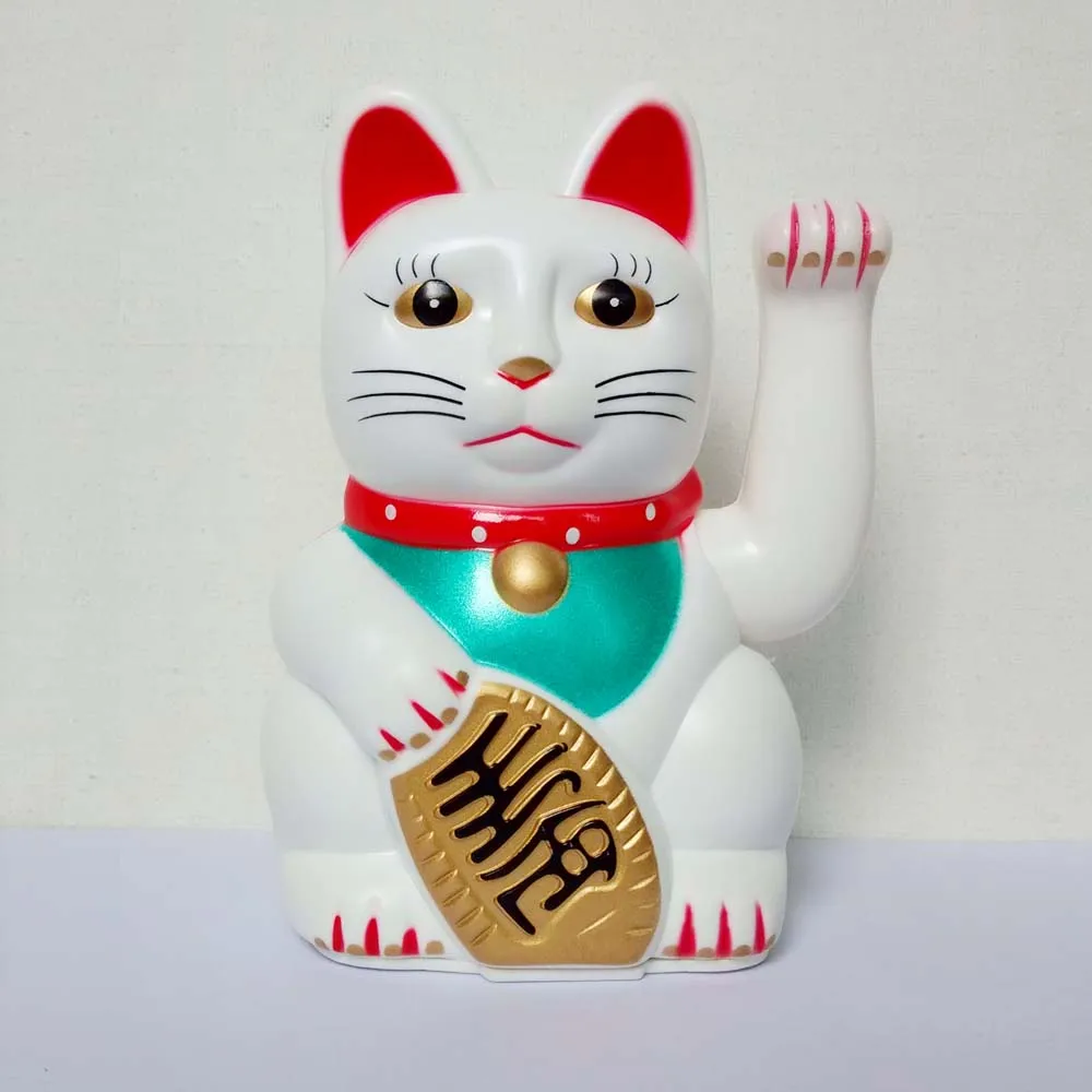 [ Fly Eagle ] 470Pcs LARGE WHITE LUCKY BECKONING CAT Wealth Waving Maneki Neko Feng Shui Japanese 5