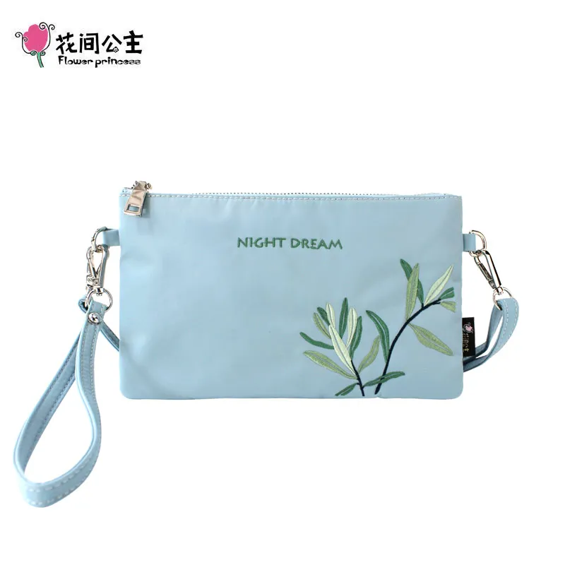 

Flower Princess Original Embroidery Crossbody Bags for Women Small Summer Messenger Bag Lady Portable Wristlet Bags