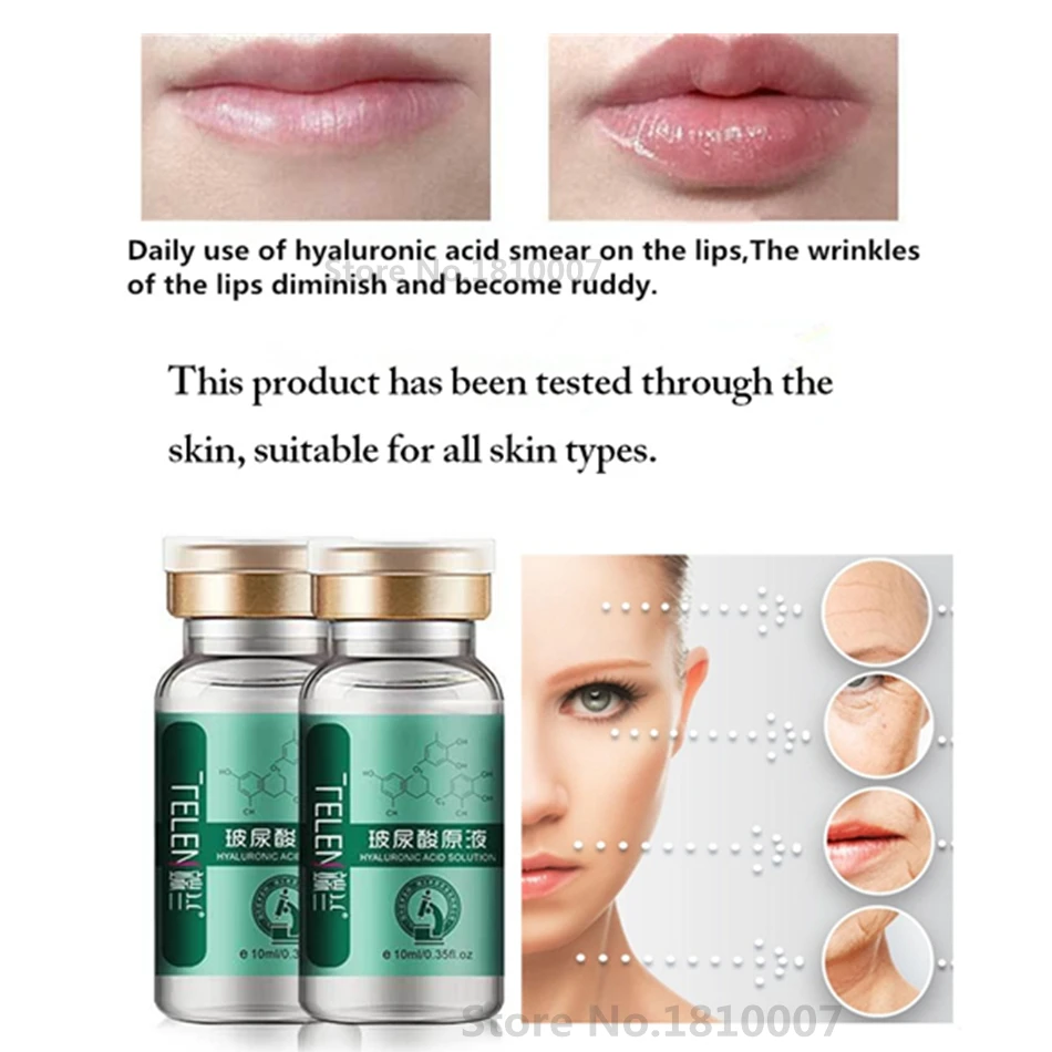 

10ml Hyaluronic Acid Serum Deep Moisturizing Face Cream Lift Firming Skin Whitening Ageless Acne Treatment Anti Winkles Aging