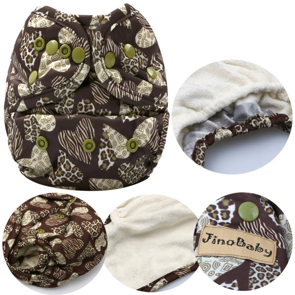 

JinoBaby Natural Bamboo Cloth Diapers One Size Pocket Diaper Waterproof Diaper for Newborn to 15KG