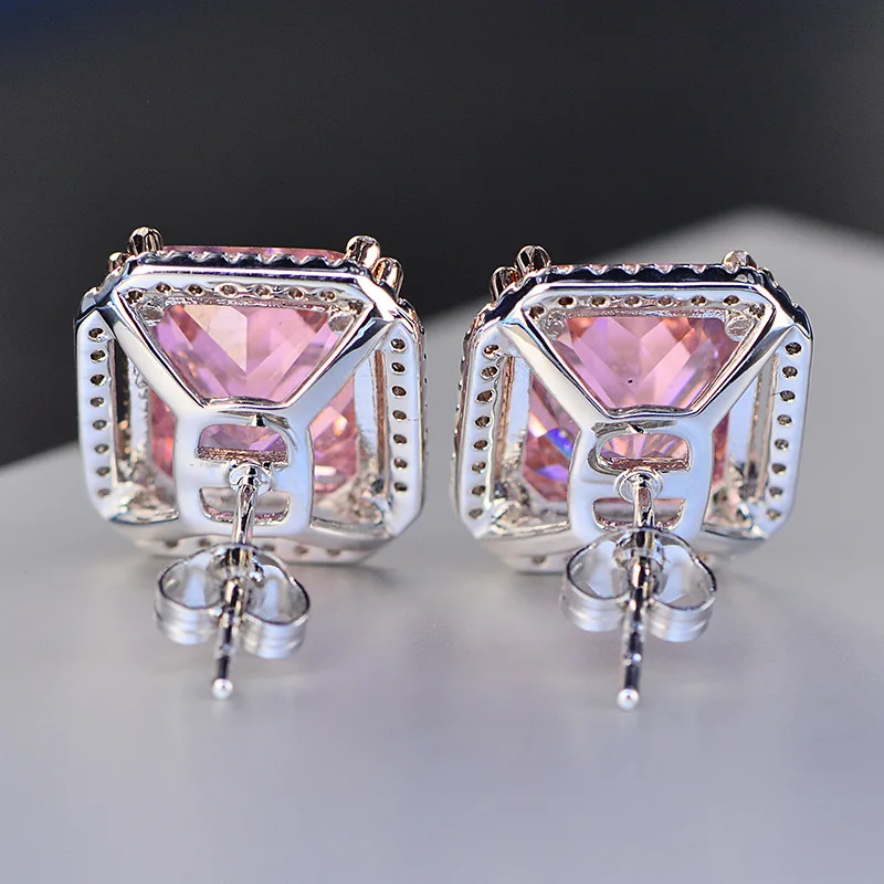 Giffany 925 Sterling Silver Bridal Jewelry Set For Women Natural Pink Quartz