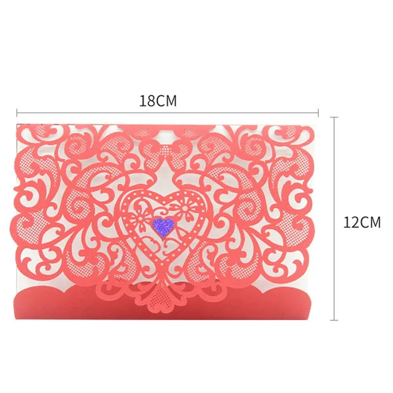  10 Pcs/Set New Wedding Invitation Card Hollow Laser Cut with Inner Paper Envelope Wedding Party Gue - 32963612573
