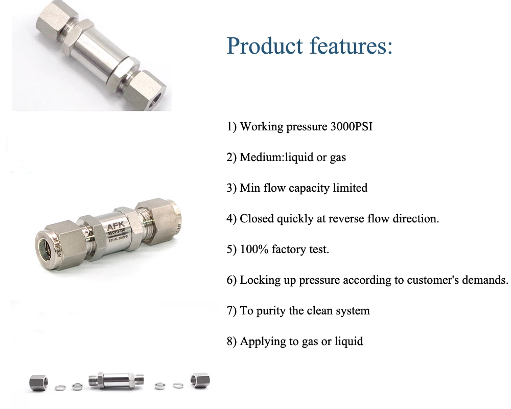 Воздушный компрессор обратный клапан из нержавеющей стали 316 мини 1/4 1/8 3/8 1/2 3 мм 6 мм 8 мм 10 мм воздушный компрессор клапан для жидкости и газа