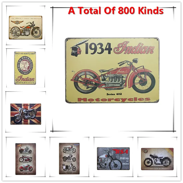 Chic Home Bar 1934 Indian Moto Vintage Metal Signs Decor Chic Home Bar 1934 Indian Moto Vintage Metal Signs Decor Tin Pub Decorative Plates Wall Art