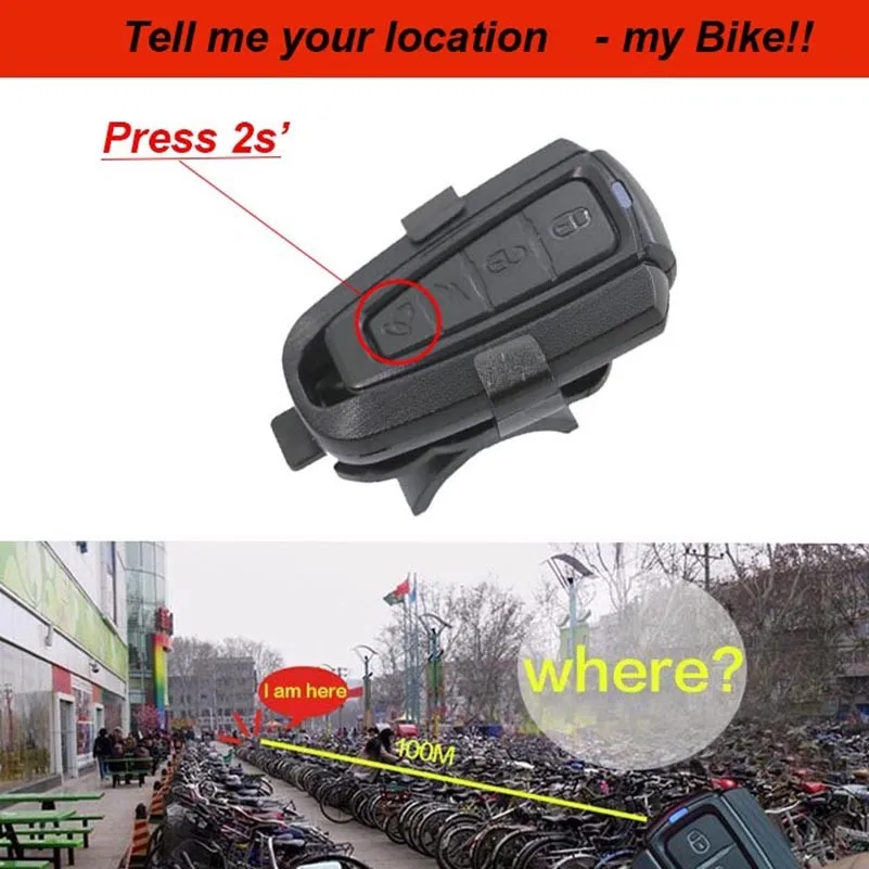 Wireless Electric Cycling Bell light Bicycle Alarm Light Cycling Taillight horn LED Anti-theft Remote bike Accessories