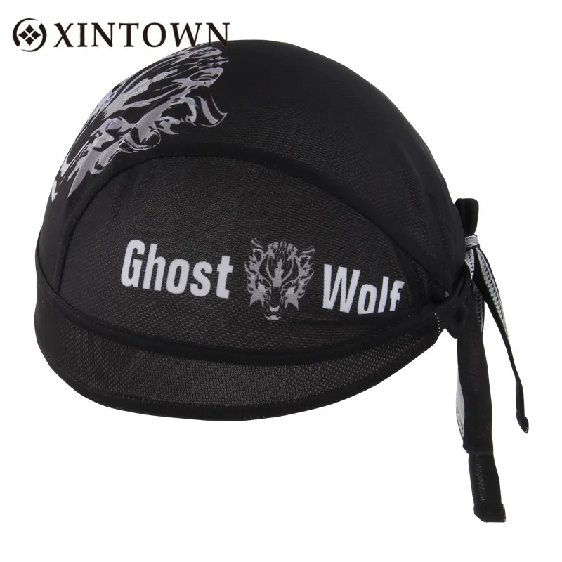 

Xintown Cycling Sports Polyester Cap Sweatproof Breathable Quick Dry Pirate Bandana Bicycle Headband Unisex Ghost Wolf Style