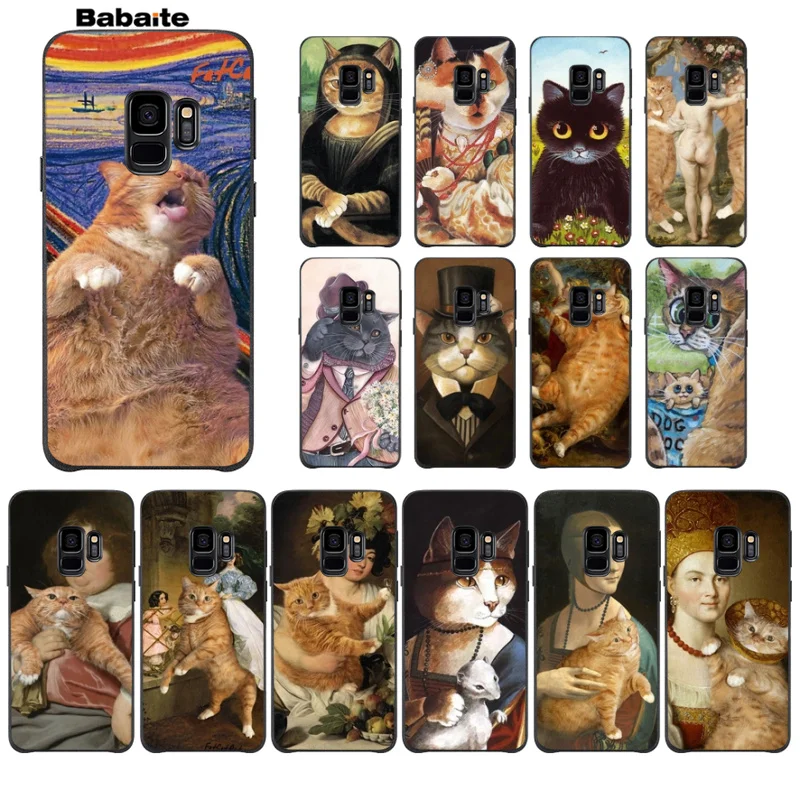 

Babaite Leonardo da Vinci Mona Lisa Pat Cat Art TPU black Phone Case Shell For GALAXY s10 s6 edge edge plus s7 s8 plus s9 plus