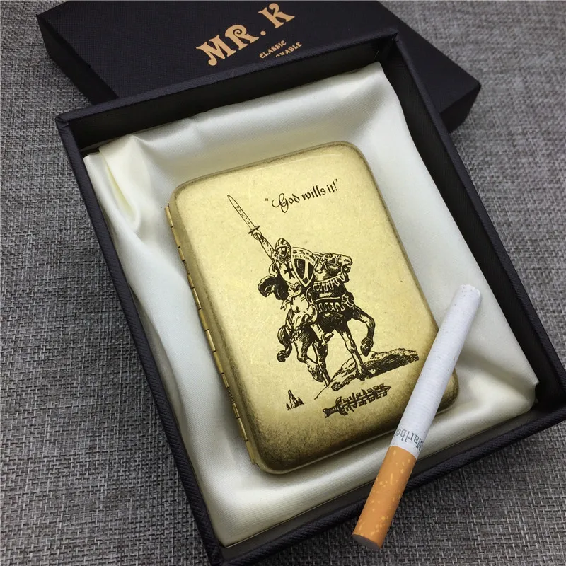 M R.K MS101 The Crusades Vintage Style 16 Man портативный чехол для сигарет латунные сигаретные