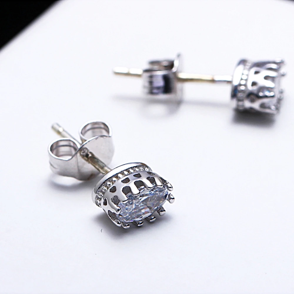 SE11560RB women zirconia stud earrings silver color earrings (3)