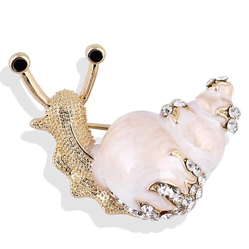 

3Colors Available Rhinestone Snail Brooches for Women Cute Small Insect Brooch Pin Fashion Enamel Pin High Quality Free Shipping