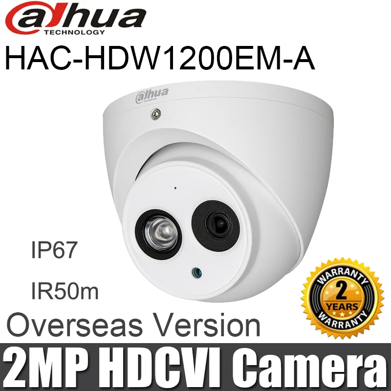 Dahua Dome HDCVI Camera DH HAC HDW1200E A 2MP HD 1080P IR 30m IP67 Встроенный микрофон|hdcvi camera|security cameradahua dome |