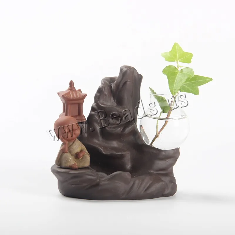 The Little Monk Backflow Incense Burner Ceramic Stick Incense Holder With Vase Aromatherapy Furnace Holder Use In Home Teahouse