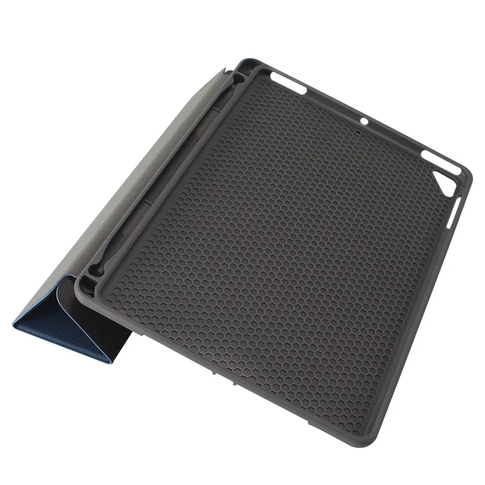 Для iPad Pro 9 7 A1673 A1674 A1675 планшет трехскладной стенд искусственная джинсовая кожа