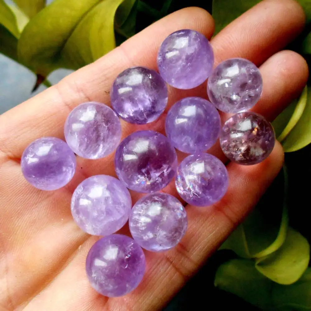 

BEST!!! 50g 12Pcs NATURAL AMETHYST QUARTZ CRYSTAL SPHERE BALL HEALING