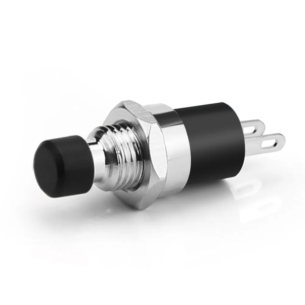 Мини 7 мм IP67 Кнопка фиксация SPST N/O выключателя красный/черный для