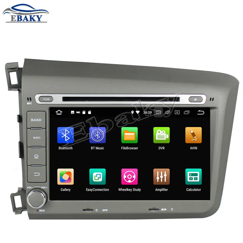 Clearance NaviTopia 8inch 4GB RAM 64GB ROM Octa Core Android 9.0 Car DVD Radio for Honda Civic 2012 with GPS navigation/wifi/bluetooth 1