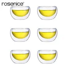 6 шт. термостойкие двойные стеновые стеклянные Изолированные чашки для чая термоизолированные чашки питьевой стакан es набор кунг-фу чайная чашка