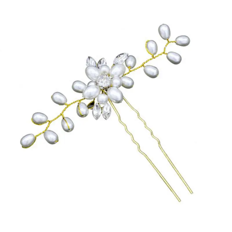 Fashion Bridal Hair Accessories Pearl Hair Clip Flower Wedding Comb Crystal Hairpins Clips Bridesmaid for Hair Clips Jewelry  (9)