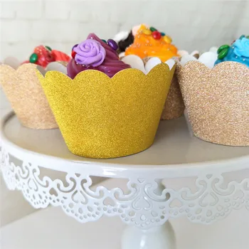 

72pcs Birthday Cupcake Wrapper Rose Gold Glitter Wedding Dessert Cupcake Liners Bridal Shower Aniversary Sweet Cupcake Decor