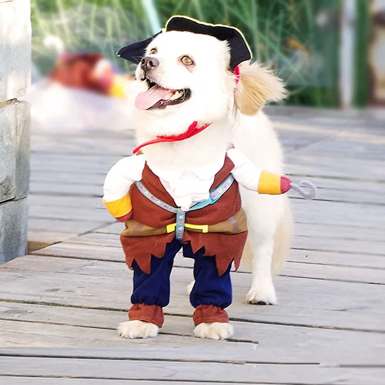 Великолепные Кек новые костюмы для собак Хэллоуин пиратский костюм собаки с черепом шляпа крутая и забавная Одежда для собак Одежда