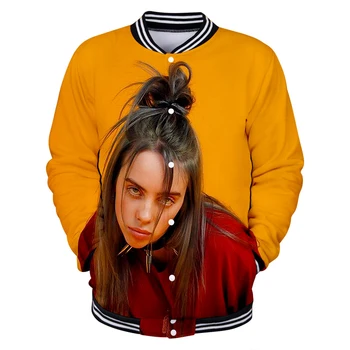 

Super Star Billie Eilish 3D Printed Jacket Male Casual Comfortable 3D Baseball Jacket Billie Eilish series Clothes