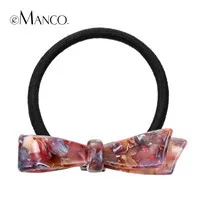 Bowknot acetate hair tie acrylic bow elastic headbands cute girls hairwear colorful hair jewelry eManco HA00016 - Окраска металла: purple