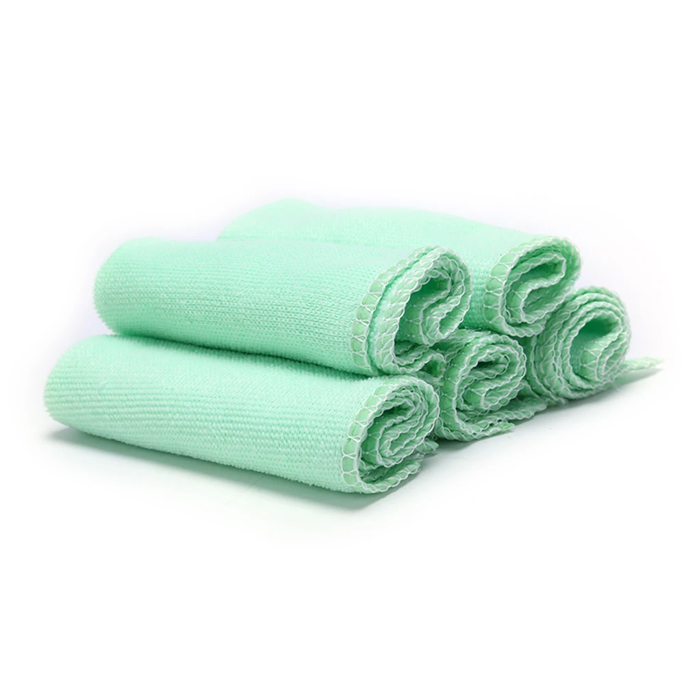 25x25 см квадратное мягкое полотенце из микрофибры для мытья автомобиля, чистая ткань микрофибра, полотенце для рук, 5 шт - Цвет: lightt green
