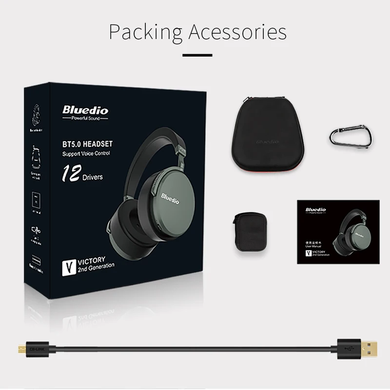 Bluedio Bluetooth наушники Беспроводная гарнитура V2 Виктории 2 с микрофоном PPS12 драйверы