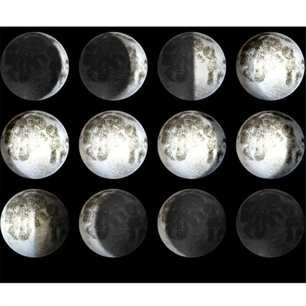 Убывающая луна. Все виды луны. Лунные фазы арт. Все виды луны. Луна.