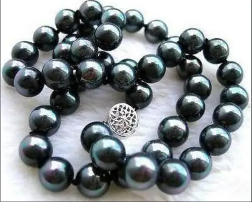 

FREE shipping>>>>>>2015 BEW REAL NATURAL TAHITIAN 10-11M BLACK PEARL NECKLACE 17 inch new