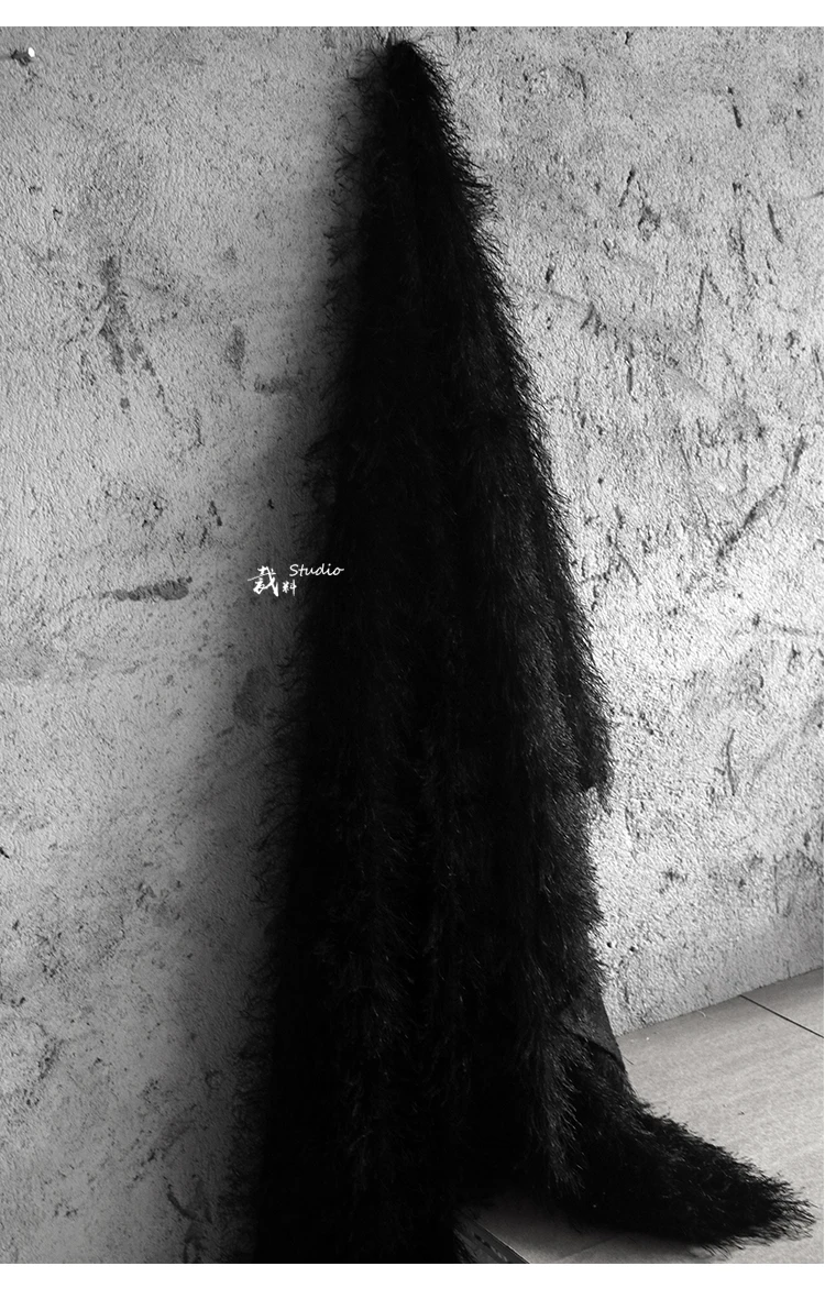 Длинное шерстяное супер мягкое дизайнерское шерстяное пальто с кисточками, меховая ткань для свадебного платья, материал тюля, ткань для лоскутов