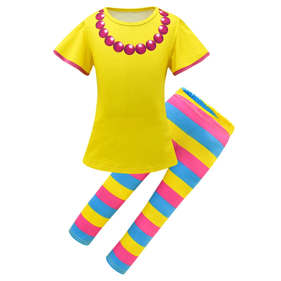 Нарядное платье для маленьких девочек; костюм Нэнси; повседневная одежда с рукавами-лепестками; детские летние вечерние маскарадные костюмы принцессы; детское платье Нэнси - Цвет: T shirt Pants Set