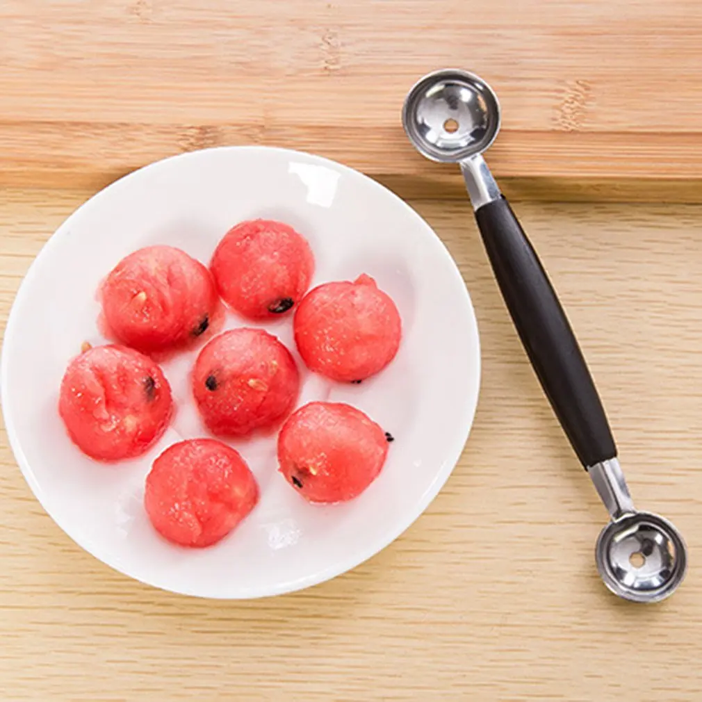 

Double Head Ice Cream Dig Ball Scoop Spoon Baller Dishes Tool Watermelon Melon Fruit Carving Knife Cutter Gadge