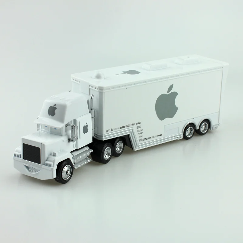 Disney Pixar Автомобили белый Apple мак грузовик+ маленький автомобиль 1:55 металлическая игрушка сплава автомобилей Diecasts и Toy автомобилей модель игрушки