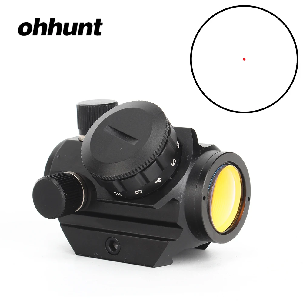 

ohhunt Low Power Compact 1X21 3 MOA Red Dot Sight Scope Weaver Picatinny Mount Tactical Hunting Rifle Riflescopes