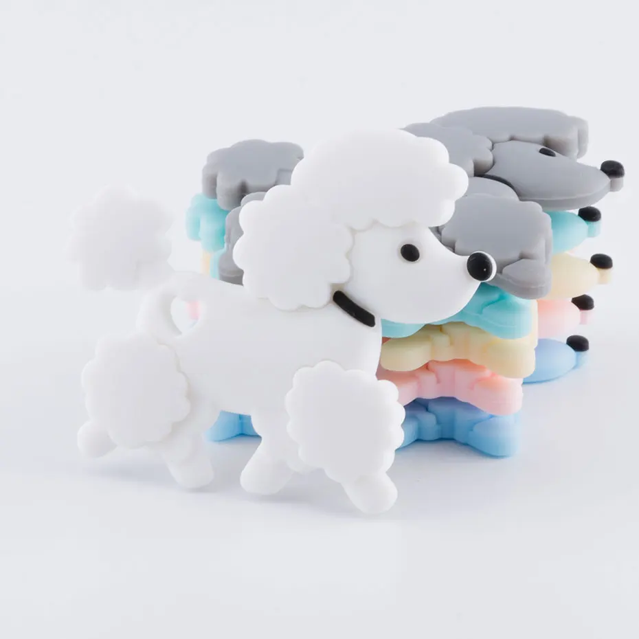 

1pc Silicone Beads Teddy Dog Food Grade Silicone Baby Teethers DIY Pendants Pacifier Chain Accessory Kid Child Silicone Bite Toy