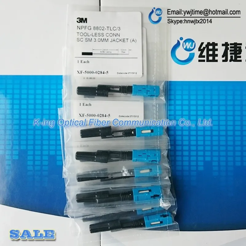 

200PCS/lot 3M 8802 Fiber Optic Fast Connector/FTTH Fast Connector3M NPFG 8802-TLC/3 SC fiber fast connectors