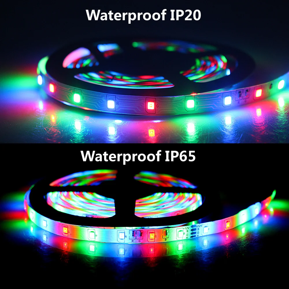 Светодиодная ленсветильник SMD 2835 Rgb водонепроницаемая гибкая светодиодная лента