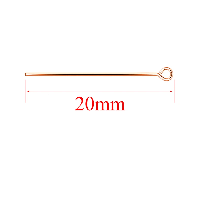 Aiovlo 10 шт./лот, длина 20, 30, 40 мм, 925 пробы, серебряная шариковая головка, булавки для изготовления ювелирных изделий своими руками, шпильки, Диаметр 0,6 мм - Цвет: 9 Rose gold 20mm