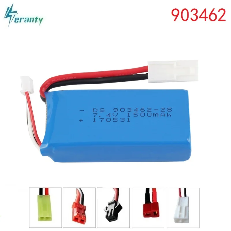 

7.4V 1500mAh battery For FT009 FX067C HQ955 948 K959 HJ817 816 Remote control boat RC speed boat battery 2s 7.4V 903462 Battery
