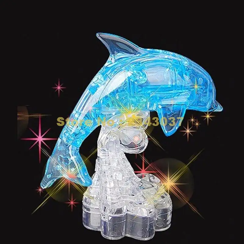 Розовые голубые Дельфины животные 3d Кристальные головоломки diy развивающая