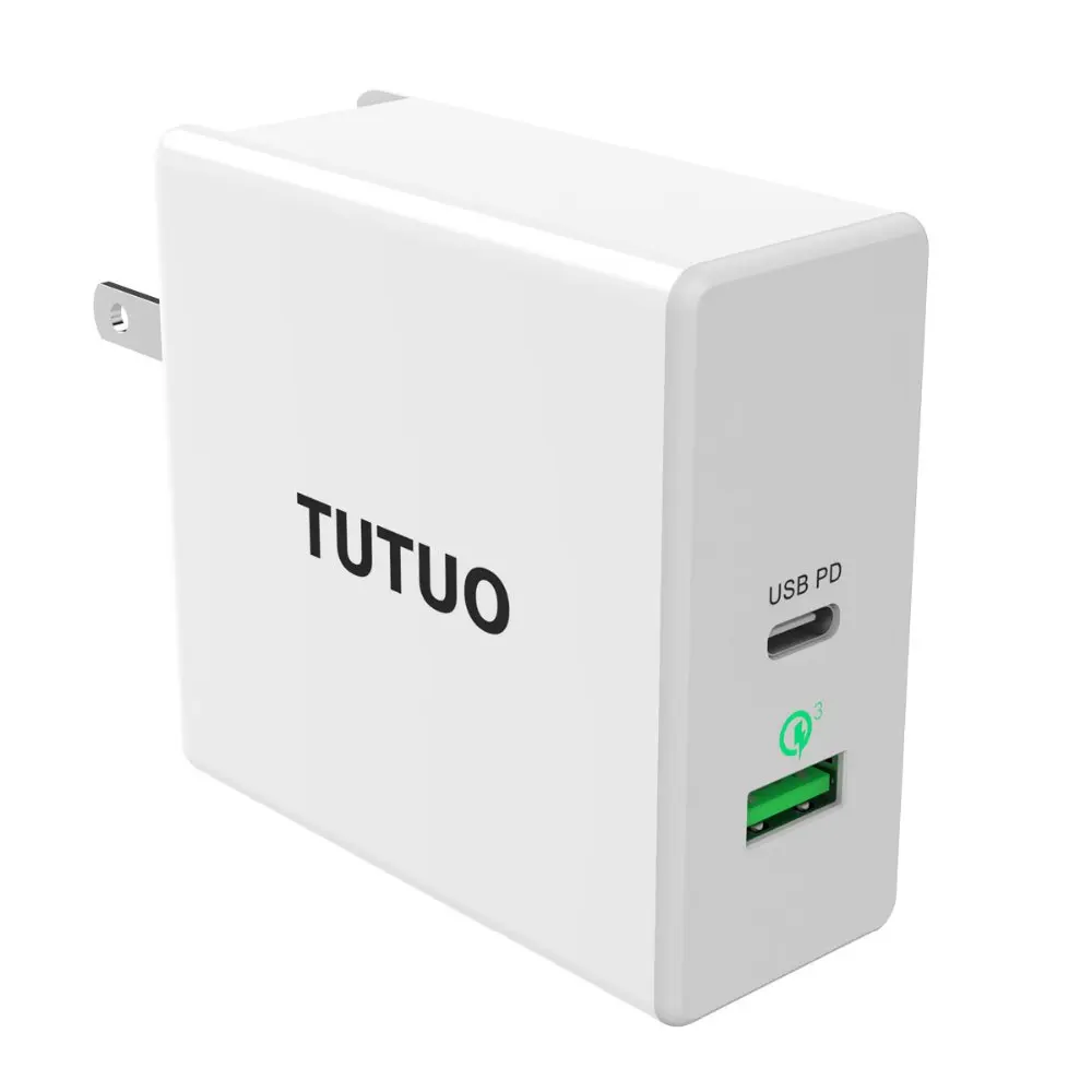 Tutuo 2 Вт порта USB-C PD быстрое зарядное устройство type-C дорожное QC 3 0 для iPhone X 8 Plus S8 NOTE8