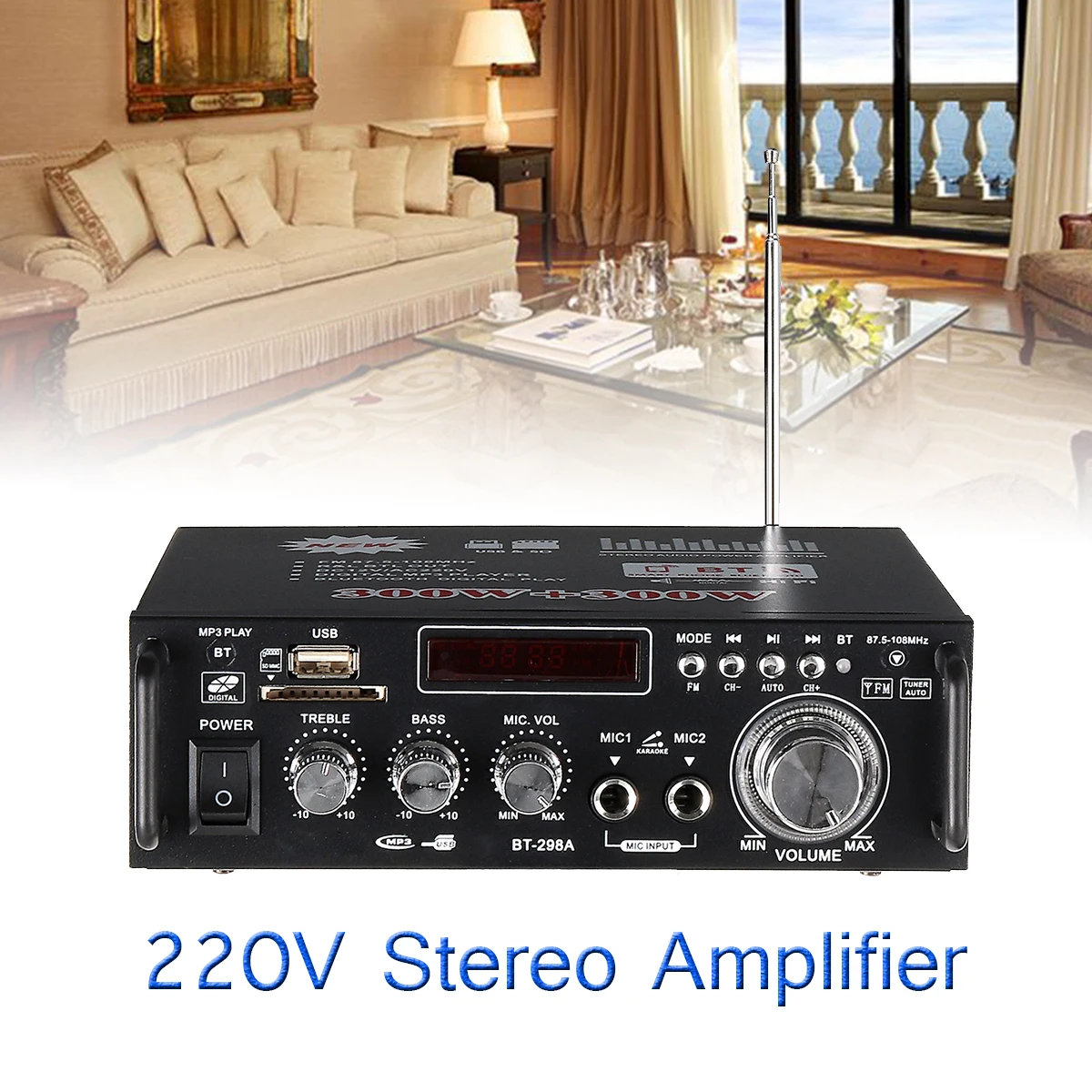 1600w Home Amplifiers Audio Bluetooth Amplifier Subwoofer Amplifier