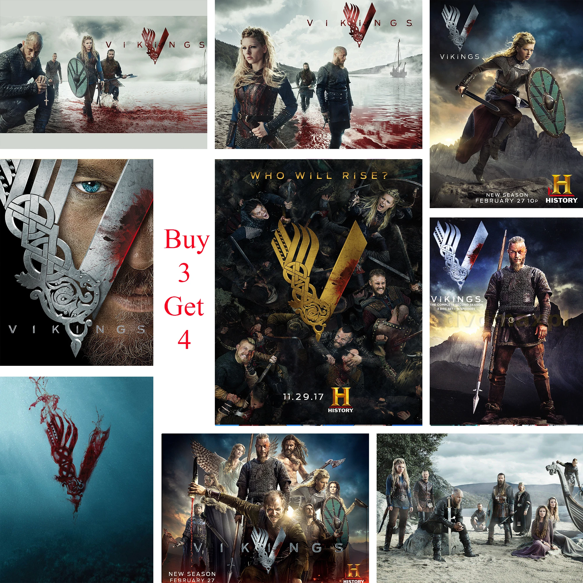 

Vikings Posters Movie Wall Stickers White Coated Paper Prints High Definition Clear Image Home Decoration Livingroom Bedroom